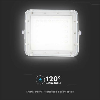LED Āra aptumšojama saules enerģijas Prožektors LED/10W/3,2V IP65 4000K 6000 mAh balta + tālvadības pults