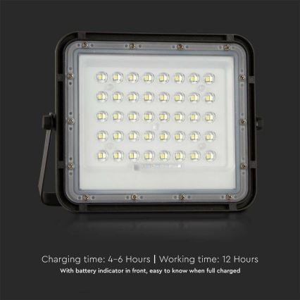 LED Āra aptumšojama saules enerģijas Prožektors LED/10W/3,2V IP65 4000K 6000 mAh melna + tālvadības pults