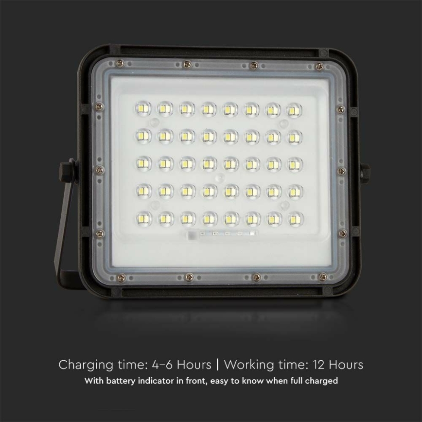 LED Āra aptumšojama saules enerģijas Prožektors LED/10W/3,2V IP65 4000K 6000 mAh melna + tālvadības pults