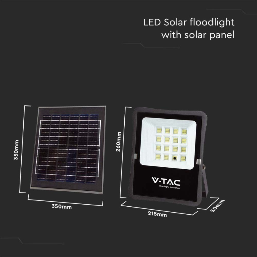 LED Āra saules enerģijas Prožektors LED/12W/3,2V 6400K IP65 + tālvadības pults