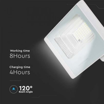 LED Āra saules enerģijas prožektors LED/12W/3,2V IP65 4000K + tālvadības pults