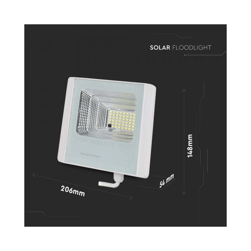 LED Āra saules enerģijas prožektors LED/12W/3,2V IP65 4000K + tālvadības pults