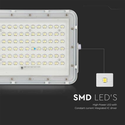 LED Āra aptumšojama saules enerģijas Prožektors LED/15W/3,2V IP65 4000K 12000 mAh balta + tālvadības pults