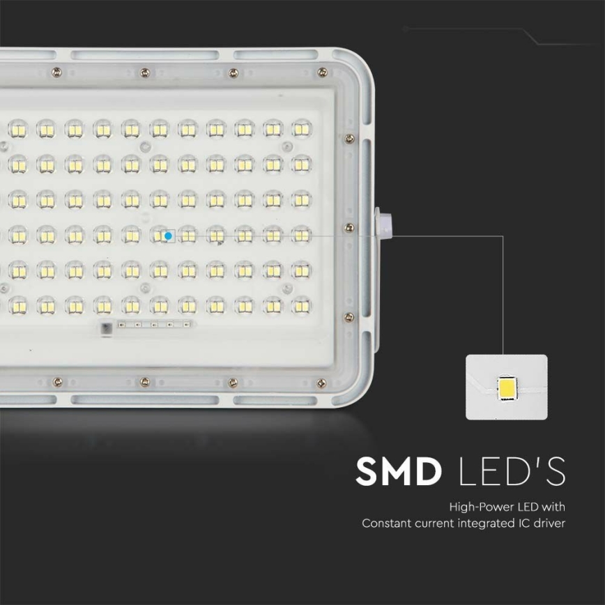 LED Āra aptumšojama saules enerģijas Prožektors LED/15W/3,2V IP65 4000K 12000 mAh balta + tālvadības pults