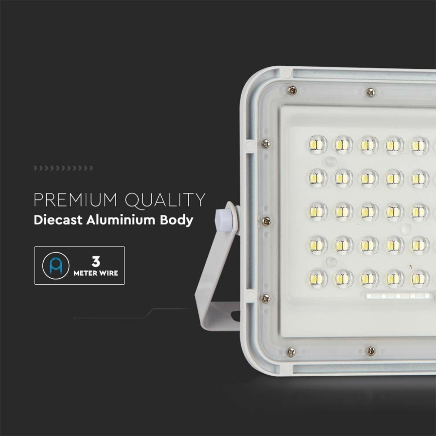 LED Āra aptumšojama saules enerģijas Prožektors LED/15W/3,2V IP65 4000K 12000 mAh balta + tālvadības pults