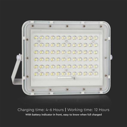 LED Āra aptumšojama saules enerģijas Prožektors LED/15W/3,2V IP65 4000K 12000 mAh balta + tālvadības pults