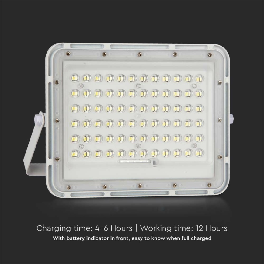 LED Āra aptumšojama saules enerģijas Prožektors LED/15W/3,2V IP65 4000K 12000 mAh balta + tālvadības pults