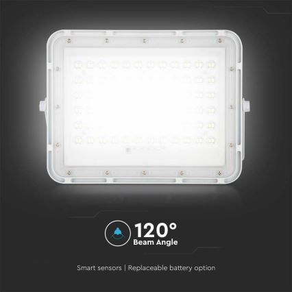 LED Āra aptumšojama saules enerģijas Prožektors LED/15W/3,2V IP65 4000K 12000 mAh balta + tālvadības pults