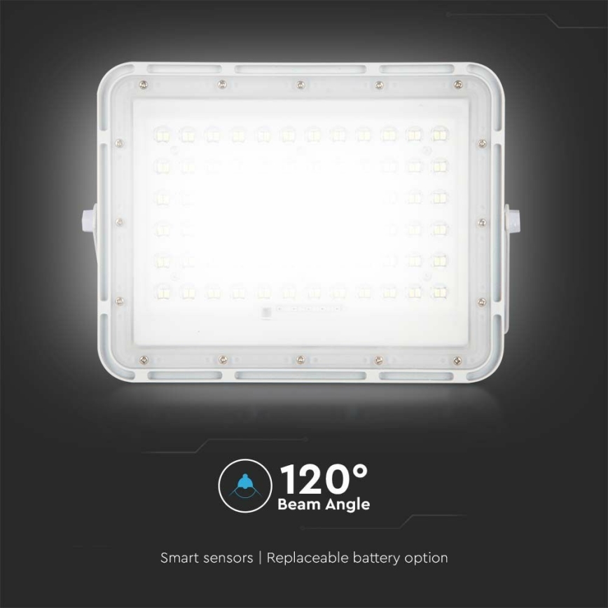 LED Āra aptumšojama saules enerģijas Prožektors LED/15W/3,2V IP65 4000K 12000 mAh balta + tālvadības pults