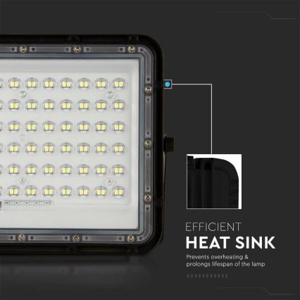 LED Āra aptumšojama saules enerģijas Prožektors LED/15W/3,2V IP65 6400K 12000 mAh melna + tālvadības pults