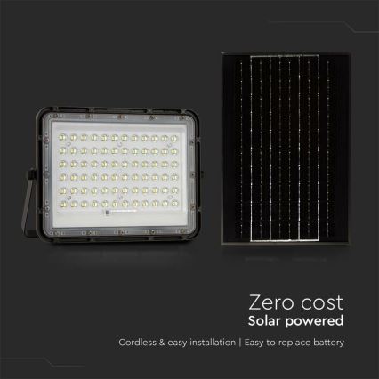 LED Āra aptumšojama saules enerģijas Prožektors LED/15W/3,2V IP65 6400K 12000 mAh melna + tālvadības pults