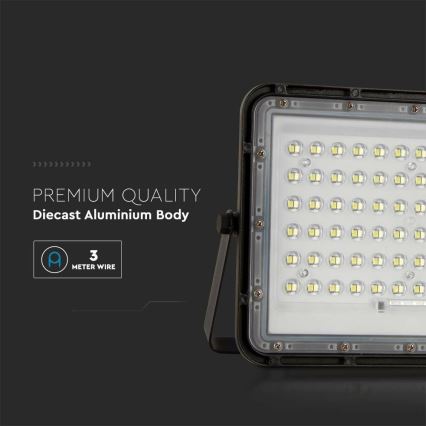 LED Āra aptumšojama saules enerģijas Prožektors LED/15W/3,2V IP65 6400K 12000 mAh melna + tālvadības pults