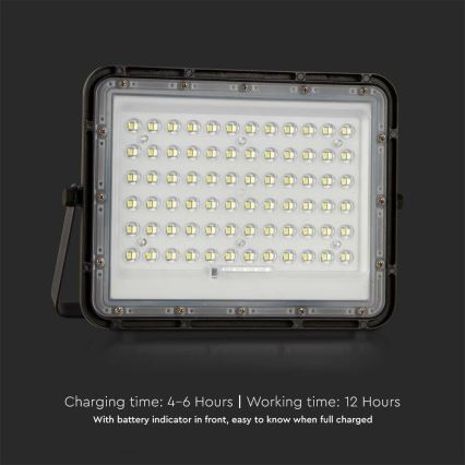 LED Āra aptumšojama saules enerģijas Prožektors LED/15W/3,2V IP65 6400K 12000 mAh melna + tālvadības pults
