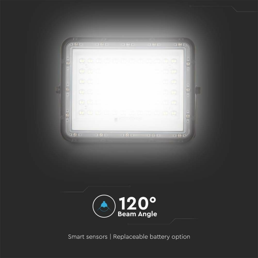 LED Āra aptumšojama saules enerģijas Prožektors LED/15W/3,2V IP65 6400K 12000 mAh melna + tālvadības pults