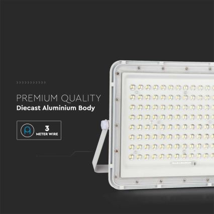 LED Āra saules enerģijas prožektors LED/20W/3,2V 4000K balta IP65 + tālvadības pults