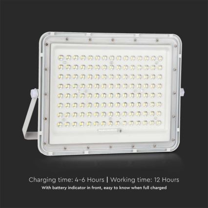 LED Āra saules enerģijas prožektors LED/20W/3,2V 4000K balta IP65 + tālvadības pults