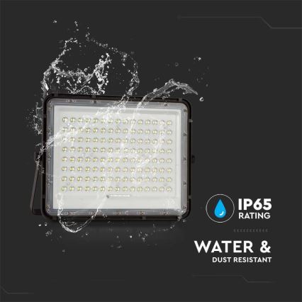 LED Āra saules enerģijas prožektors LED/200W/3,2V 4000K melna IP65 16000 mAh + tālvadības pults
