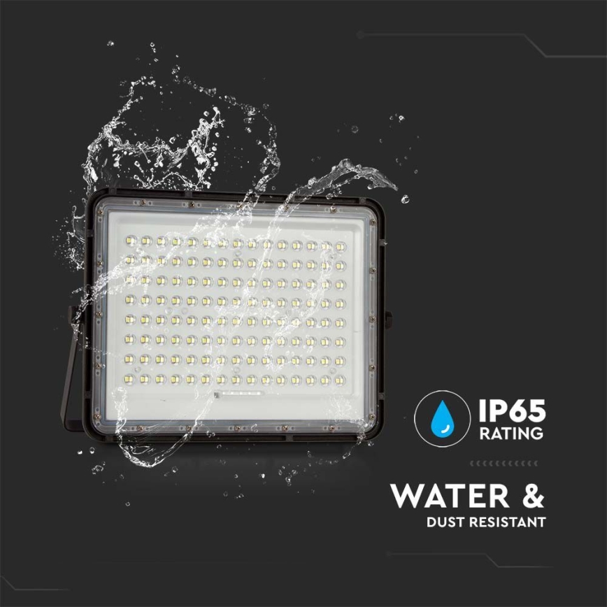 LED Āra saules enerģijas prožektors LED/200W/3,2V 4000K melna IP65 16000 mAh + tālvadības pults