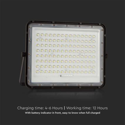 LED Āra saules enerģijas prožektors LED/200W/3,2V 4000K melna IP65 16000 mAh + tālvadības pults