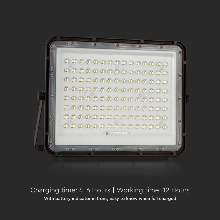 LED Āra saules enerģijas prožektors LED/200W/3,2V 4000K melna IP65 16000 mAh + tālvadības pults
