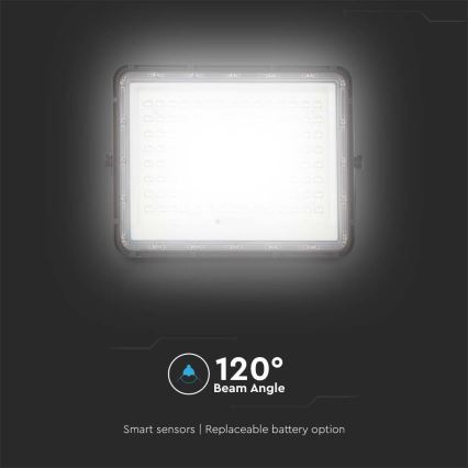 LED Āra saules enerģijas prožektors LED/200W/3,2V 4000K melna IP65 16000 mAh + tālvadības pults