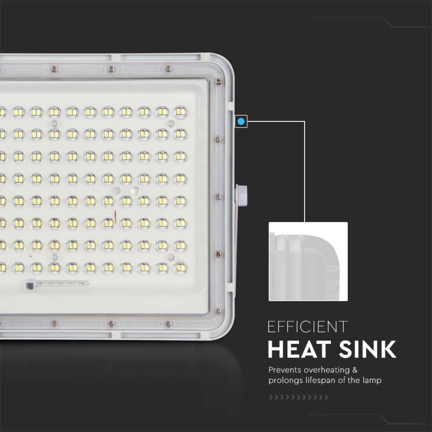 LED Āra saules enerģijas prožektors LED/20W/3,2V 6400K balta IP65 16000 mAh + tālvadības pults