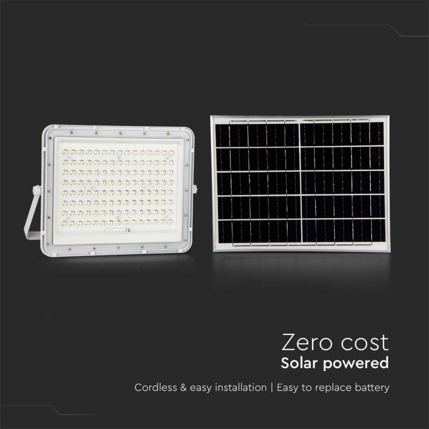 LED Āra saules enerģijas prožektors LED/20W/3,2V 6400K balta IP65 16000 mAh + tālvadības pults