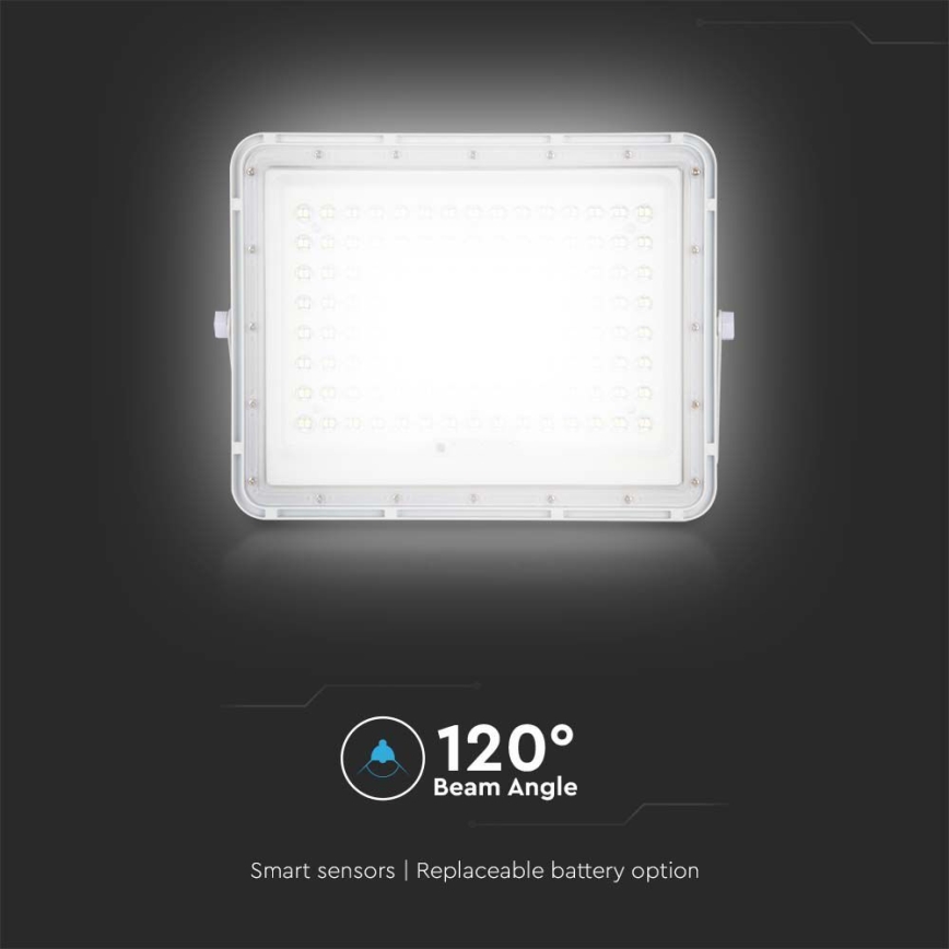 LED Āra saules enerģijas prožektors LED/20W/3,2V 6400K balta IP65 16000 mAh + tālvadības pults