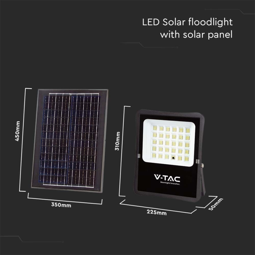 LED Āra saules enerģijas prožektors LED/20W/3,2V 6400K IP65 15000 mAh + tālvadības pults