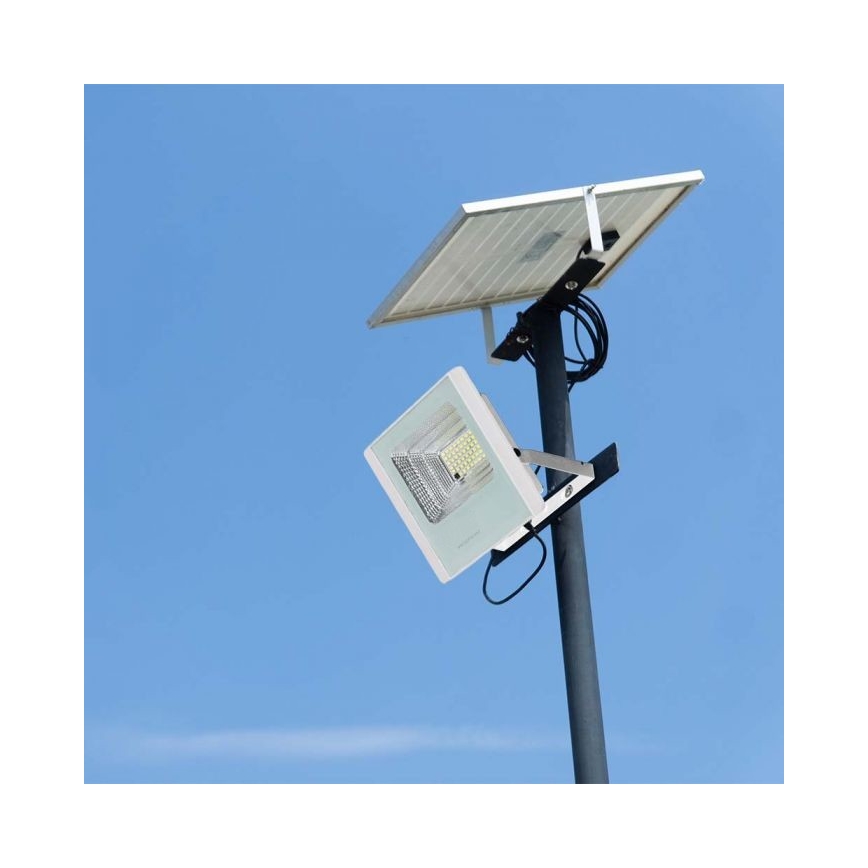 LED Āra saules enerģijas prožektors LED/20W/3,2V IP65 4000K 20000 mAh + tālvadības pults
