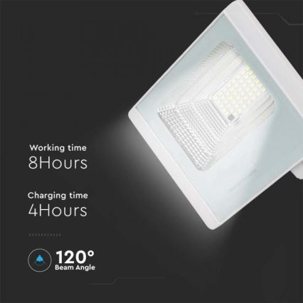 LED Āra saules enerģijas prožektors LED/20W/3,2V IP65 4000K 20000 mAh + tālvadības pults