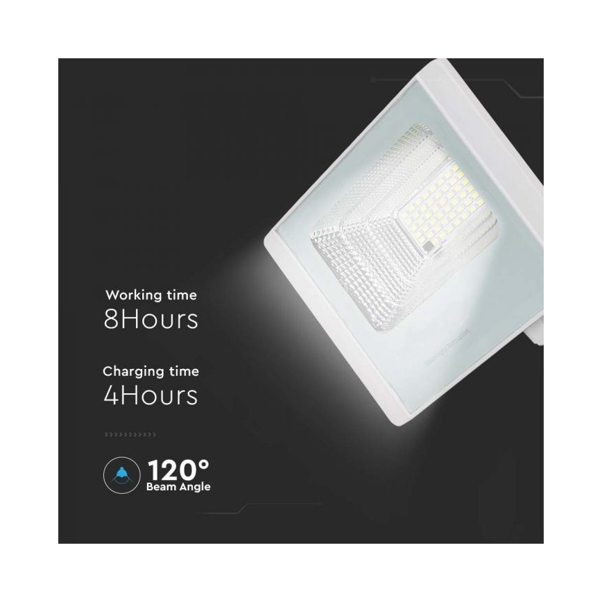 LED Āra saules enerģijas prožektors LED/20W/3,2V IP65 4000K 20000 mAh + tālvadības pults