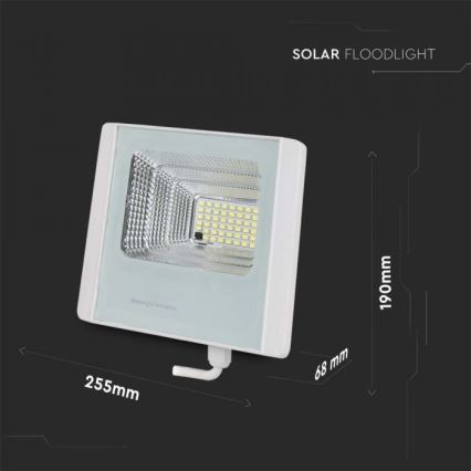 LED Āra saules enerģijas prožektors LED/20W/3,2V IP65 4000K + tālvadības pults