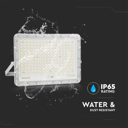 LED Āra saules enerģijas prožektors LED/30W/3,2V 4000K balta IP65 + tālvadības pults