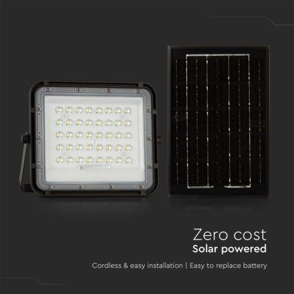 LED Āra aptumšojama saules enerģijas Prožektors LED/6W/3,2V IP65 6400K 5000 mAh melna + tālvadības pults