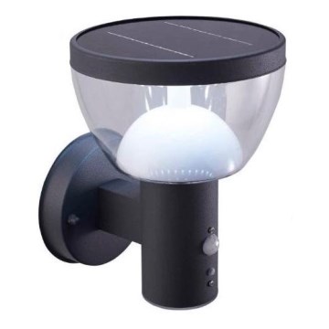 LED Āra saules enerģijas sienas lampa ar sensoru LARIX LED/3W/3,7V 2200 mAh IP44
