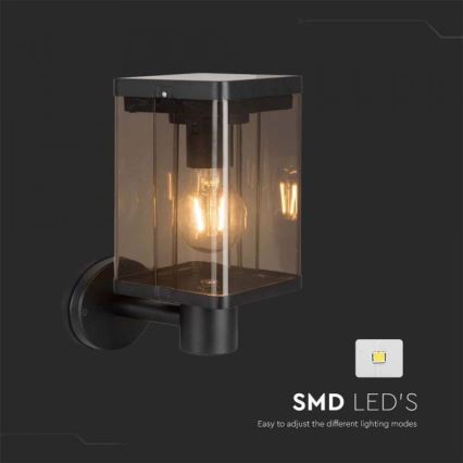 LED Āra saules enerģijas sienas lampa ar sensoru LED/2,5W/3,7V 3000K IP54