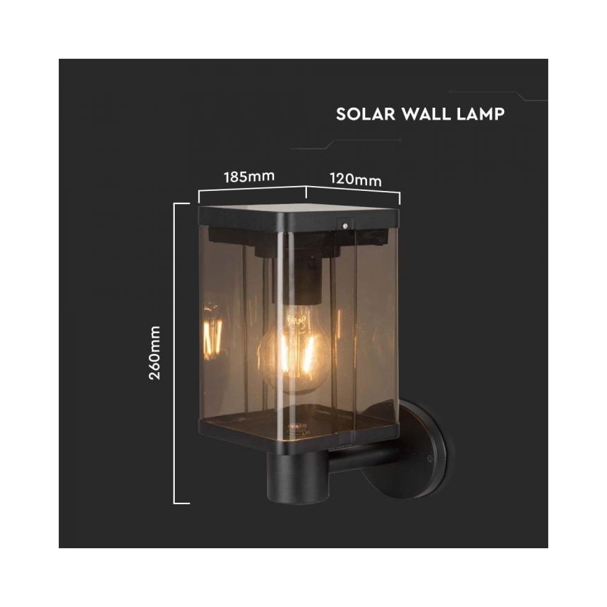 LED Āra saules enerģijas sienas lampa ar sensoru LED/2,5W/3,7V 3000K IP54