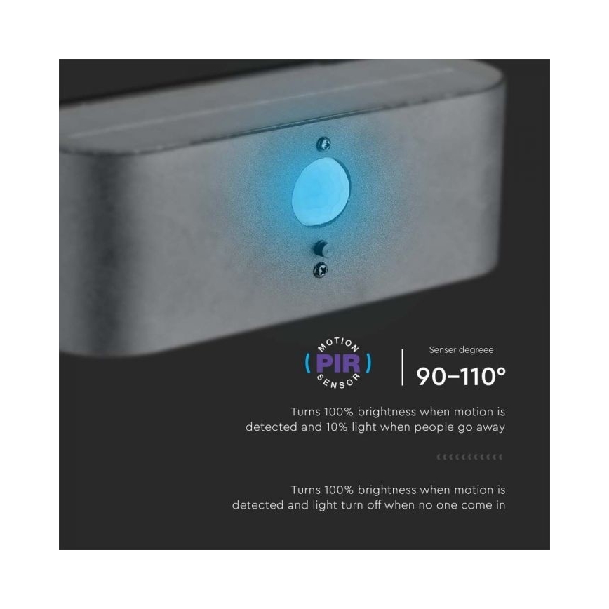 LED Āra saules enerģijas sienas lampa ar sensoru LED/2,5W/3,7V 3000K IP54
