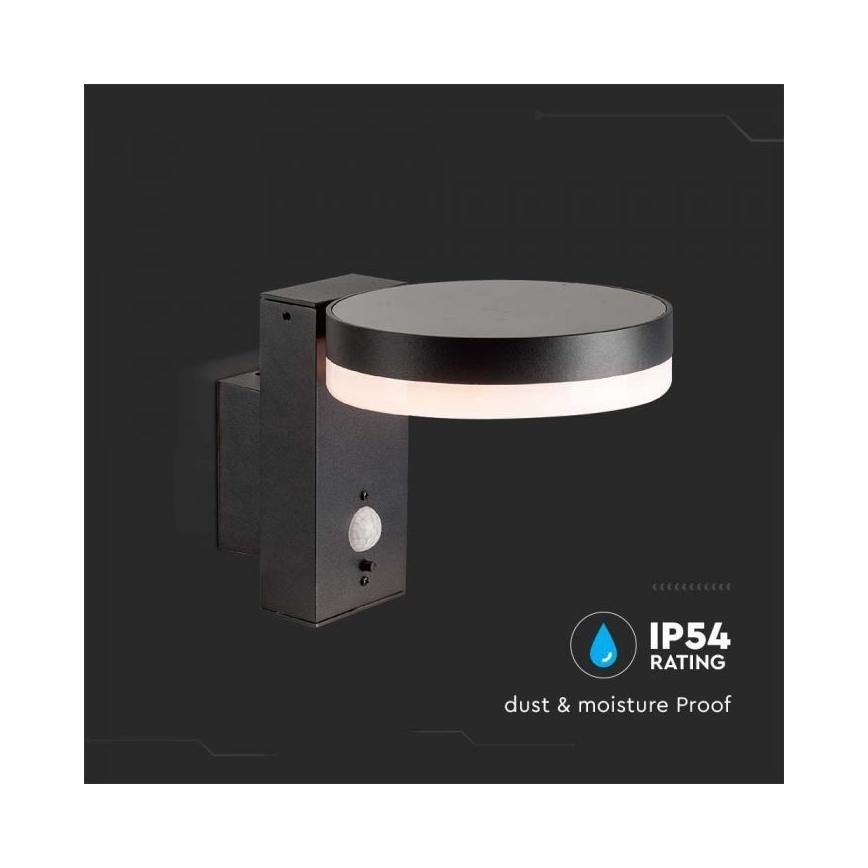 LED Āra saules enerģijas sienas lampa ar sensoru LED/5,5W/3,7V 3000K IP54