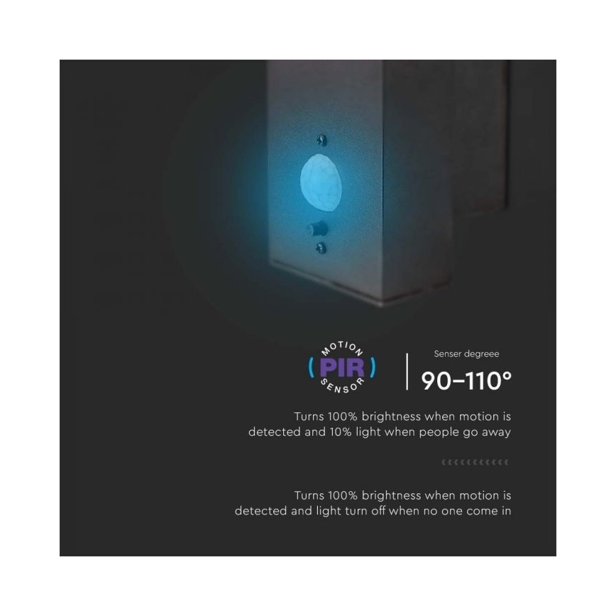 LED Āra saules enerģijas sienas lampa ar sensoru LED/5,5W/3,7V 3000K IP54