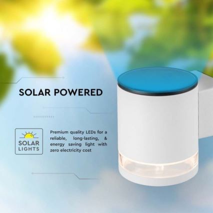 LED Āra saules enerģijas sienas lampa LED/1W/3,7V 3000K IP54 1200 mAh balta