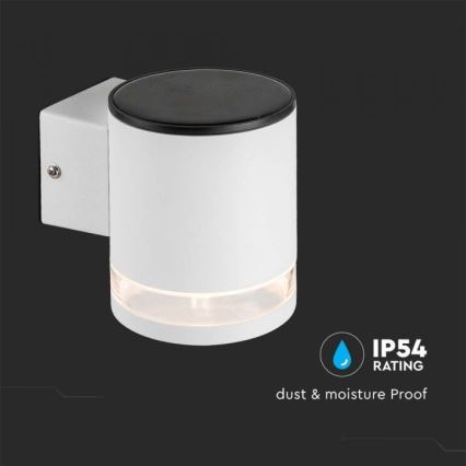 LED Āra saules enerģijas sienas lampa LED/1W/3,7V 3000K IP54 1200 mAh balta