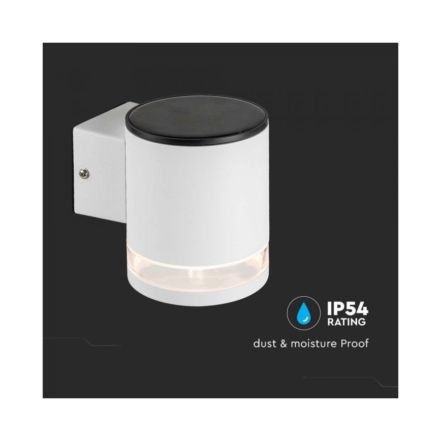 LED Āra saules enerģijas sienas lampa LED/1W/3,7V 3000K IP54 1200 mAh balta