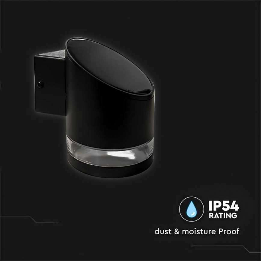 LED Āra saules enerģijas sienas lampa LED/1W/3,7V 3000K IP54 1200 mAh melna