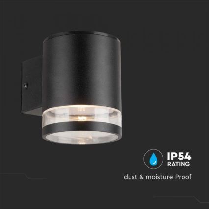 LED Āra saules enerģijas sienas lampa LED/1W/3,7V 3000K IP54 melna