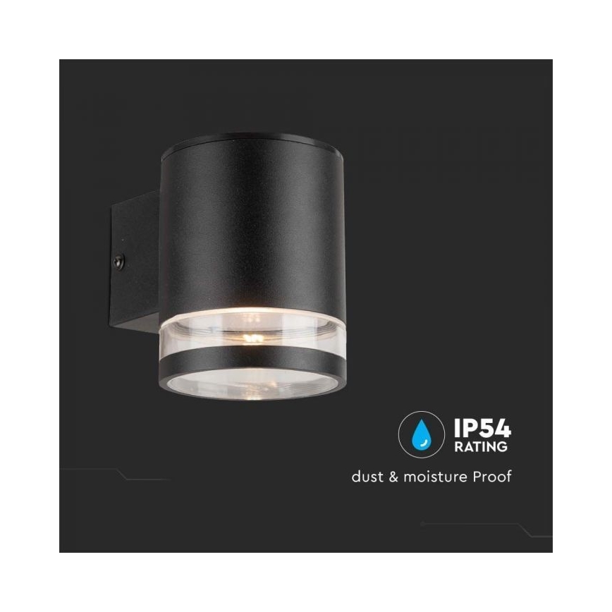 LED Āra saules enerģijas sienas lampa LED/1W/3,7V 3000K IP54 1200 mAh melna