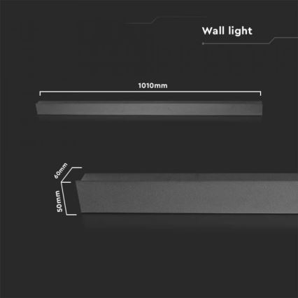 LED āra sienas gaismeklis, 16 W, 230 V, 3000 K, IP65, 101 cm, antracīts