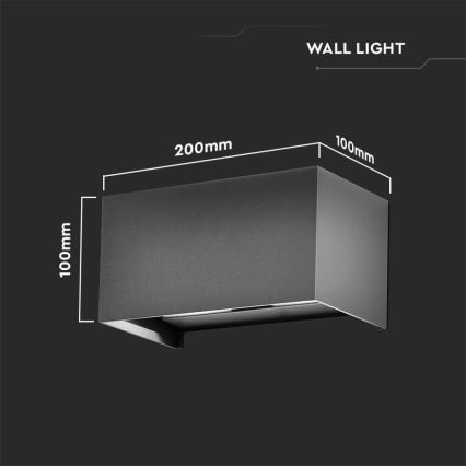 LED āra sienas gaismeklis, 24 W, 230 V, 3000 K, IP65, antracīts