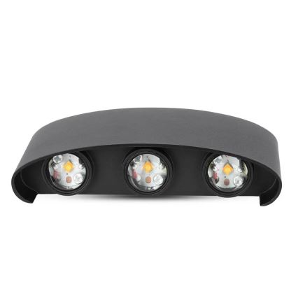 LED Āra sienas gaismeklis 6xLED/6W/230V IP5 IP54 4000K melns